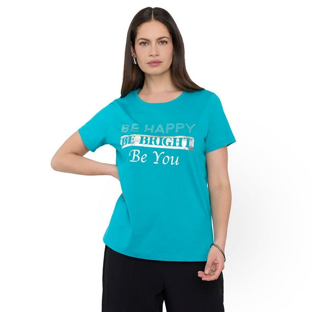 Polera Mujer Manga Corta Focal Print Calipso Corona