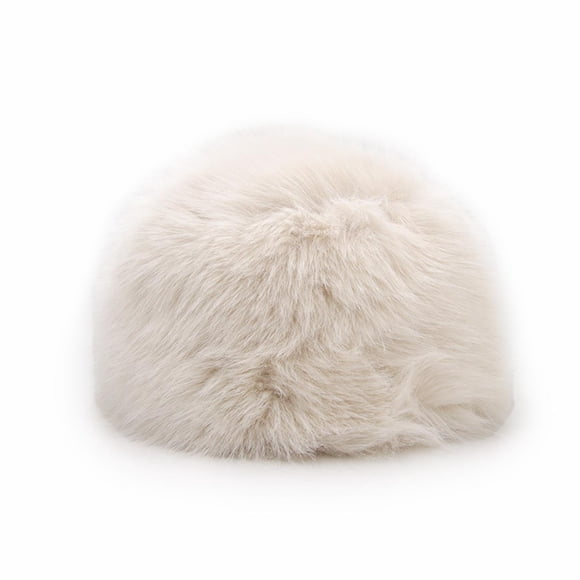 Gorro Ruso Peludo Para Invierno Cálido Elegante Unisex 57cm Blanco Talla Única