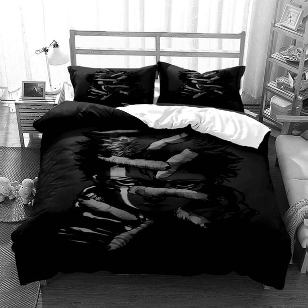 v1597 Bed Sheets Jujutsu Kaisen Digital Print Polyester Bedding Sets Covers Boys Duvet Cover Set For Teens Bedding Set 3-Piece Bedding Set (1 Duvet Cover + 2 Pillow Shams) Bed Sheets ju1597