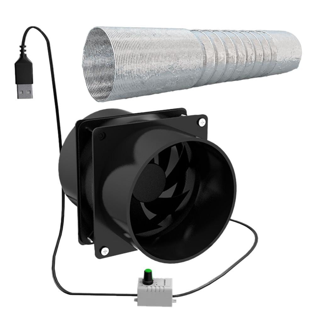 Magideal - Extractor De Aire Ventilador De Ventilación Para Acampar Energía Libre Ventilador De Tubo Portátil Para Montaje En Techo Y Pared Para Ventana Gar Tubo De Doble Ventilador 3m