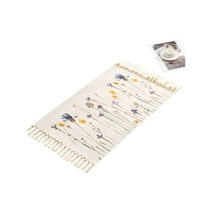 Genérico - Set De 3 Alfombras De Lino 60X90 Cm Para Bajada De Cama V5