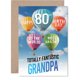 thumbnail image 1 of Tarjeta de felicitación Giftzie Grandpa con globo aerostático para cumpleaños número 80, 1 of 7