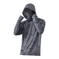 Magideal - Chaqueta De Camisa Con Capucha De Protección Solar Para Hombres Con Agujeros Para Los Pulgares Cómoda Delgada Con Máscara Outwear Ropa Para Golf Pesca , Gris Oscuro, Sg