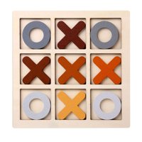 Magideal - Juego De Madera Tic Tac Toe, Juego De Mesa De Ajedrez Noughts And Crosses, Juguete De Mesa Xo Para Exteriores, Interiores, Niños, Familias, Decoración Café
