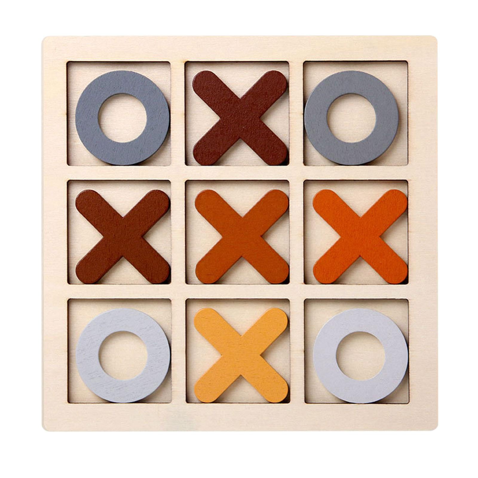 Magideal - Juego De Madera Tic Tac Toe, Juego De Mesa De Ajedrez Noughts And Crosses, Juguete De Mesa Xo Para Exteriores, Interiores, Niños, Familias, Decoración Café