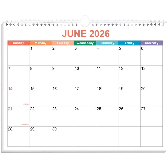 Calendario de Pared Runtioval 2026-2027 22x28 cm 19 Meses