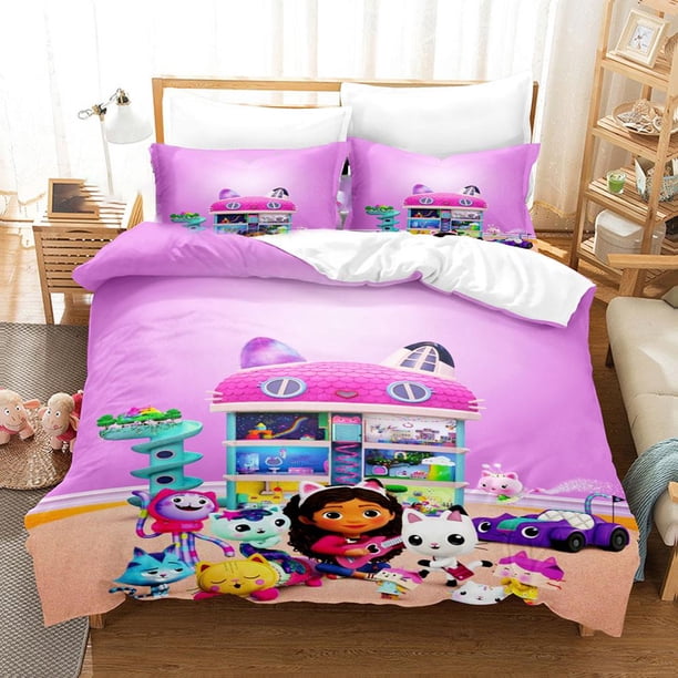 Gabby Dollhouse Bedding Set 3D Printed Cartoon Duvet Cover Double Twin Full Queen King Adult Kids Bedclothes Quilt Cover