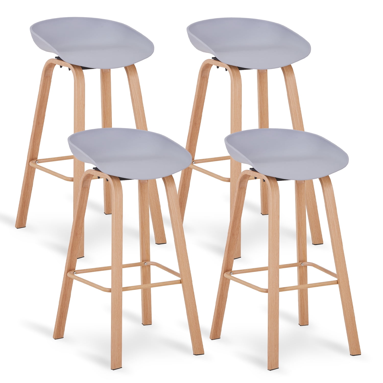 Novahus - Pack 4 Pisos De Bar Estilo Nórdico Gris