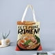 thumbnail image 2 of ramen Bolso de tela con estampado de lienzo para mujer, bolsa de compras reutilizable y estética, con cremallera interior, regalo para mujer,40*40cm., 2 of 6