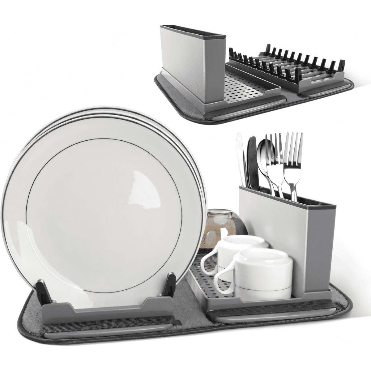 Genérica - Secaplatos Escurridor De Loza Extensible Con Porta Cubiertos