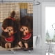 thumbnail image 2 of Monchhichi Cortina de Ducha para Baño Decoración del Hogar, Cortinas de Baño Impermeables Duraderas, Cortina de Baño, Decoración de Baño para Adultos Niñas Niños, Regalos para Casa 119cmX180cm, 2 of 5