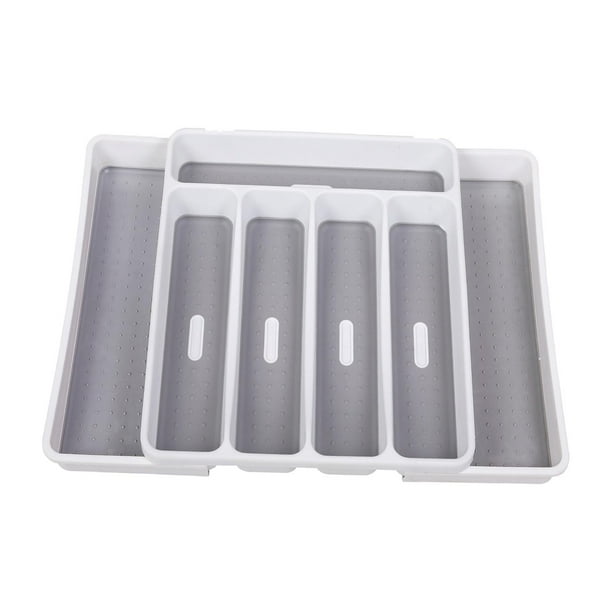Caja de bandeja de almacenamiento para cuchara de cubiertos, cajón y caja de bandeja de tenedor, organizador de cubiertos fácil de limpiar, cajón de