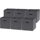 thumbnail image 1 of Cubos de almacenamiento simples para el hogar, plegables, 28 cm, gris oscuro, paquete de 6, 1 of 7