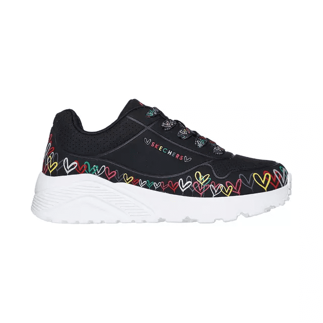 Zapatillas Urbanas Skechers Uno Lite Infantil 314089l-bkmt - Talla 34