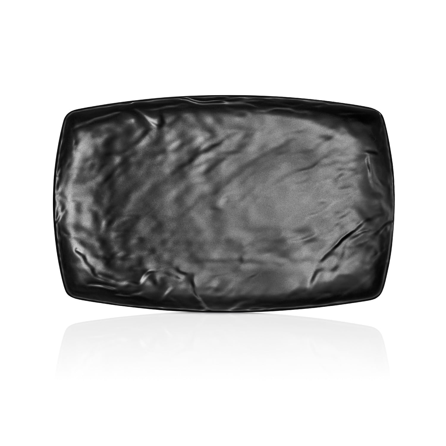 Kulsan - Plato Melamina Rectangular Negra 23.5 X 37 Cm Linea Carre