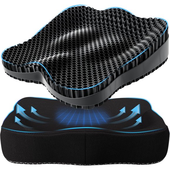 Cojín de asiento Tsmertor de gel más grueso para silla de oficina, tamaño grande