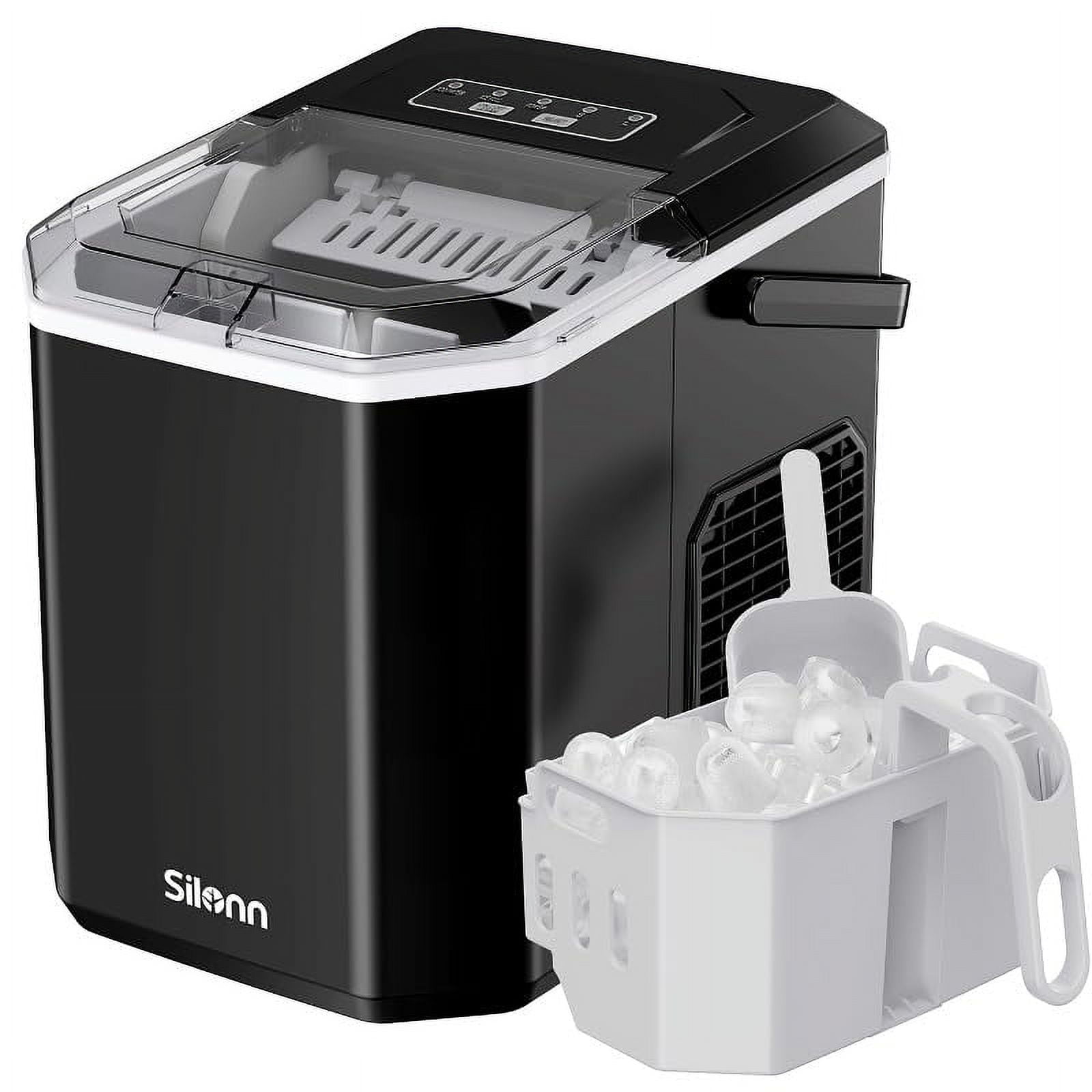 Máquina De Encimera Silonn Para Hacer Hielo, 12 Kg, 24 Horas, Autolimpiante
