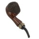 thumbnail image 3 of Pipa de madera de brezo para fumar tabaco con filtro de carbón de 9 mm, regalo artesanal (superficie dentada), 3 of 8