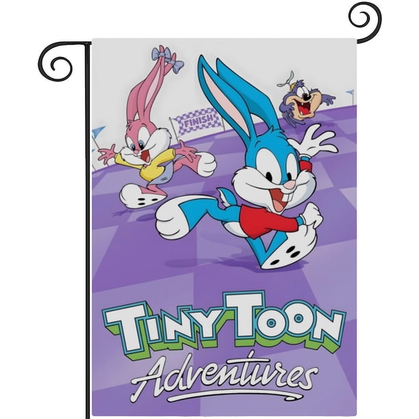 Tiny Toons-bandera de jardín temática. Regalo perfecto para fans, amigos y familiares, ideal para actividades al aire libre y decoración de fiestas.28CM*45CM