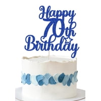 Decoración Para Tartas Decoburst Con Purpurina Azul Para Felicitación De 70 Cumpleaños