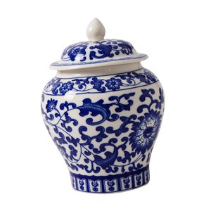 Magideal - Tarro De Jengibre De Cerámica, Tarro De Jengibre Asiático Artesanía Mandarín Regalo Multiusos Chinoiserie Frascos De Florero Para Escritorio