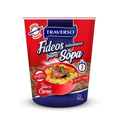 Fideos Instantaneos Sabor Carne 65 G Traverso