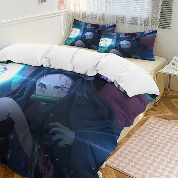 Demon SlayerCartoon Collection 3-Piece Comforter Set, Personalized Bedding Decor for Kids And Teens Bed Sheets