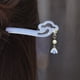 thumbnail image 1 of Vintage Chinese Style Cheongsam Hair Accessories: Handmade Hanfu Acetate Hairpin with Jade Flower Tassel, 1 of 5
