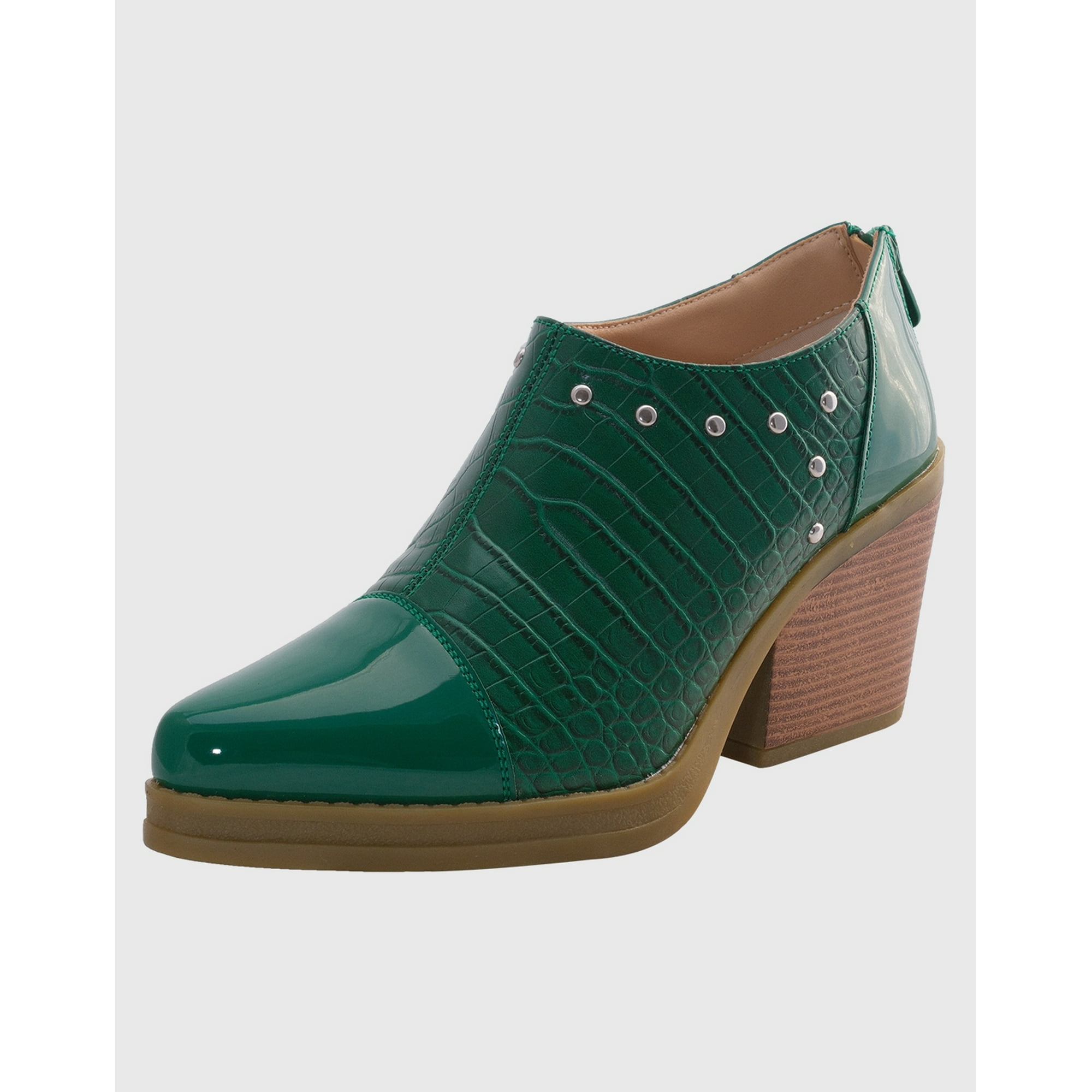 Danicolle Calzado - Botin Puntiagudo Tachas Verde