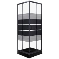 Joytek - Shower Recto Style Negro 70X70X198Cm (Incluye Receptáculo)