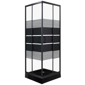 Joytek - Shower Recto Style Negro 70X70X198Cm (Incluye Receptáculo)