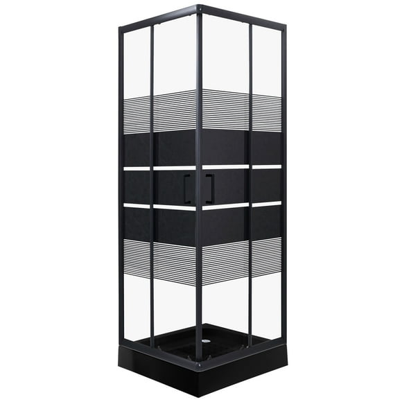Shower Recto Style Negro 70x70x198cm (Incluye Receptáculo)
