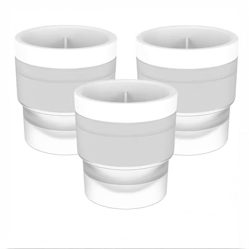 Xusx111 - Molde De Máquina De Bolas De Hielo - Conjunto De 3, Molde De Cubo De Hielo Redondo, Cubos De Hielo De Esfera De 2,4 Pulgadas Para Whisky, Cócteles, Borbón (3, Blanco)