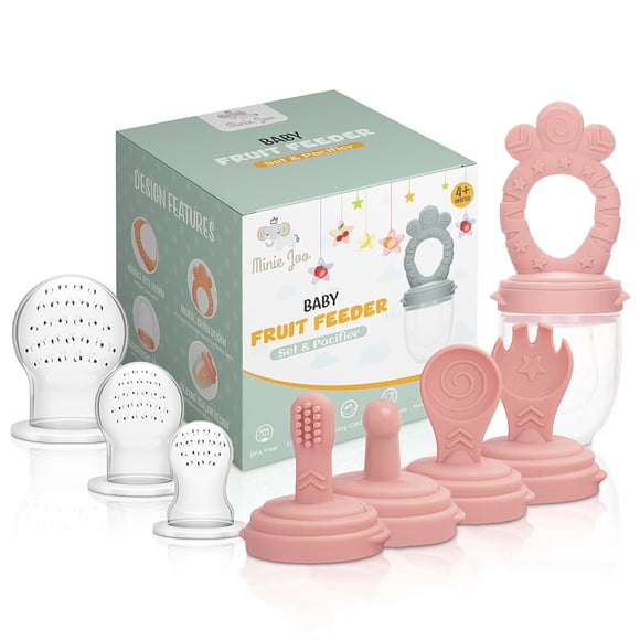 Set De Alimentador De Frutas Para Bebé Silicona Libre De Bpa 9 Piezas