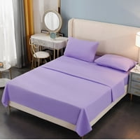 Riqui - Juego De Sabanas 2 Plazas Algodon 200 Hilos Lila