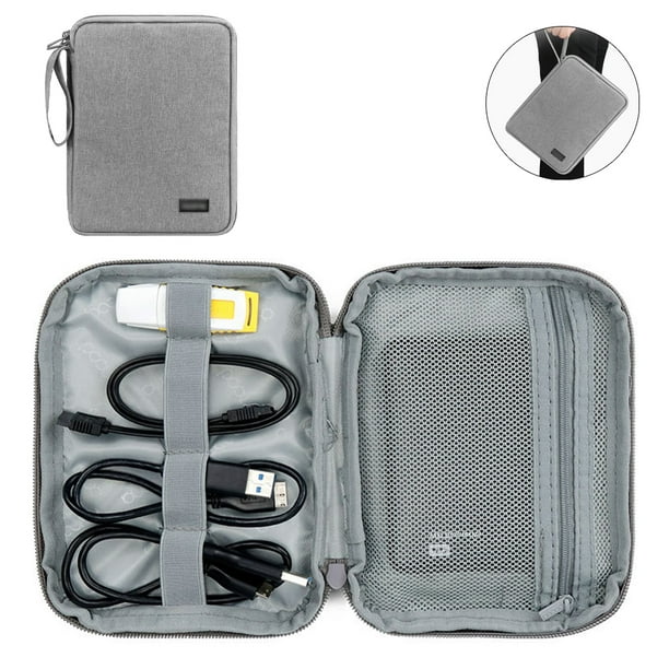 1 organizador de dispositivos electrónicos de viaje, bolsa organizadora de cables portátil para guardar accesorios electrónicos, estuche para cable, teléfono, cargador y unidad flash.
