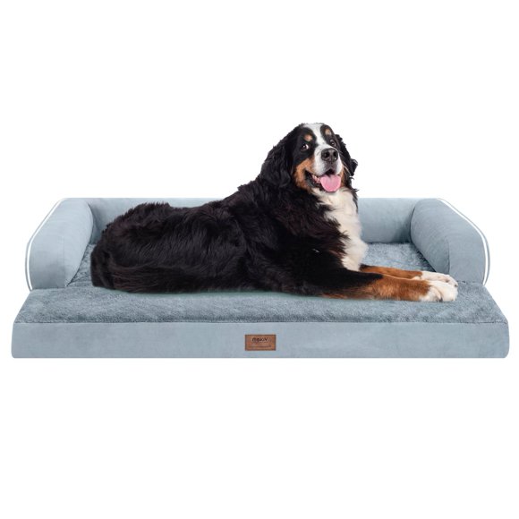 Cama ortopédica grande para perros MEKIY, gris, 135 x 107 x 20 cm, impermeable