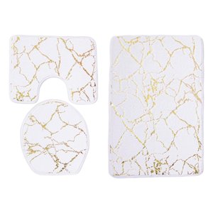 Bothyi - 3 Juegos De Cojines Para Asiento De Inodoro, Decoración Suave, Alfombrilla Para Inodoro, Baño, Color Blanco