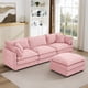 thumbnail image 1 of Modular Sectional Sofa, 102 Inch L Shaped Couch Set for Living Room, 3-Seater Comfy Cloud Couches with Movable Ottoman, DIY Combination, Chenille, Pink, 1 of 3