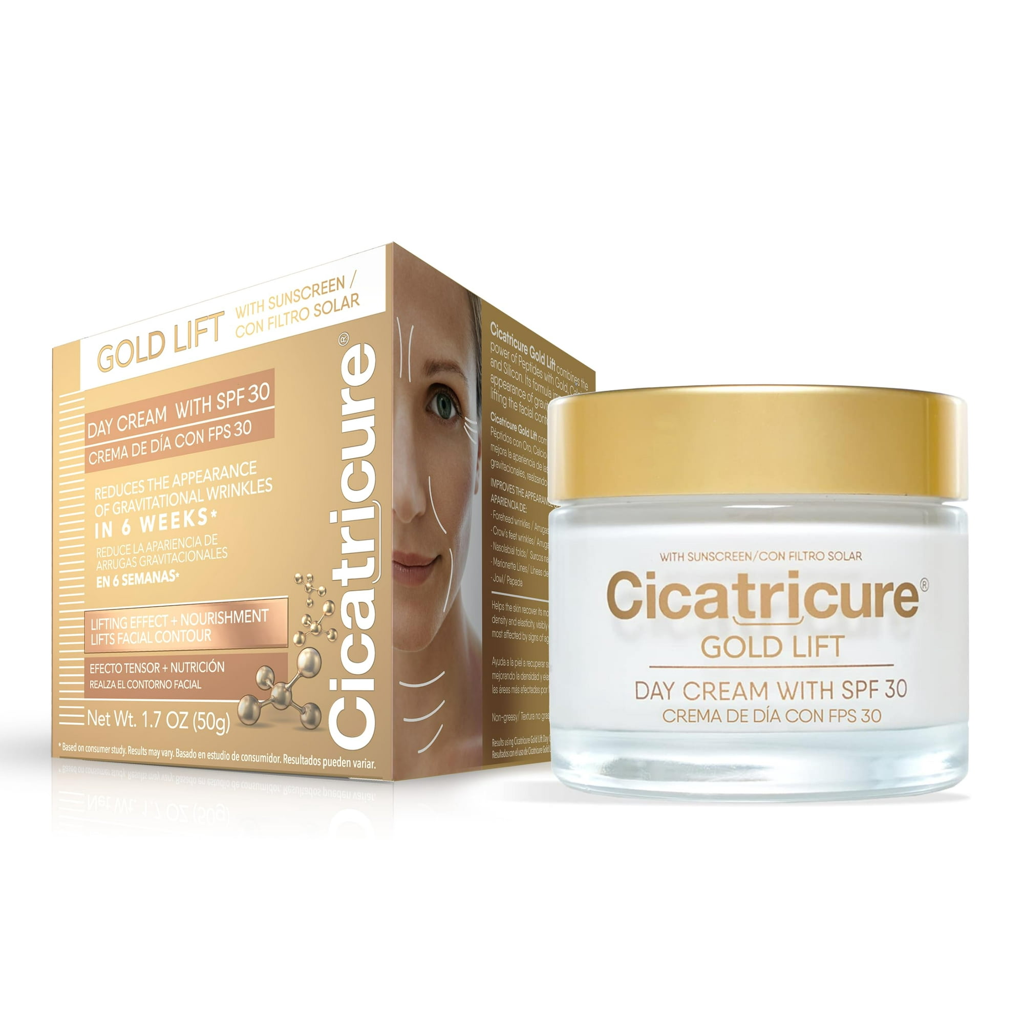 Crema De Día Cicatricure Gold Lift Antienvejecimiento Spf30 50 Ml
