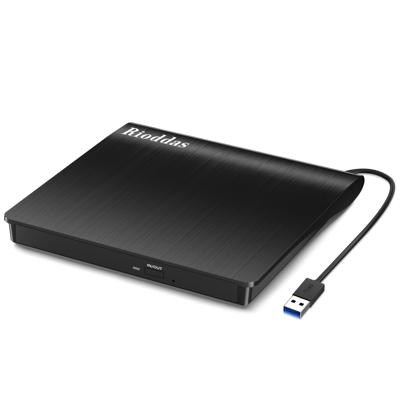 Rioddas - Unidad De Cd Externa Usb 3.0 Portable Cd Dvd +/-rw Drive Dvd/cd Rom Re