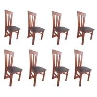 Koliat - Pack 8 Sillas Elegant Caramelo Tapiz Café