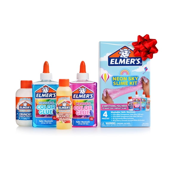 Kit Slime Elmer's Neon Sky con pegamento transparente y activadores