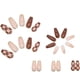 thumbnail image 2 of 24 uñas postizas con estampado de cuadros y cobertura completa, diseño de línea dorada, uñas postizas tipo ataúd, uñas acrílicas para decoración de uñas DIY con herramientas, 2 of 6
