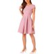 thumbnail image 4 of Vestido de tweed a cuadros INSPIRE CHIC para mujer con cuello redondo y manga corta, vestido vintage de línea A con pliegues L Blanco Rosa, 4 of 5