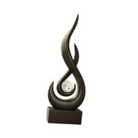 Bothyi - Estatua Abstracta De Fuego Para Decoración De Mesa, Para Estantería De Dormitorio Interior, Color Negro