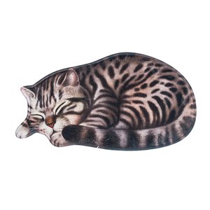 Bothyi - Alfombra De Gato Durmiendo, Felpudo Decorativo Antideslizante Para Sala De Estar Al Aire Libre, Dormitorio, Rayas