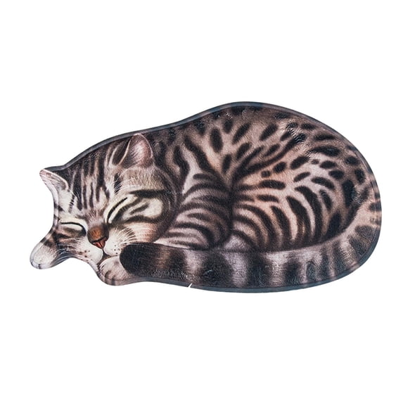 Alfombra De Gato Durmiendo, Felpudo Decorativo Antideslizante Para Sala De Estar Al Aire Libre, Dormitorio, Rayas
