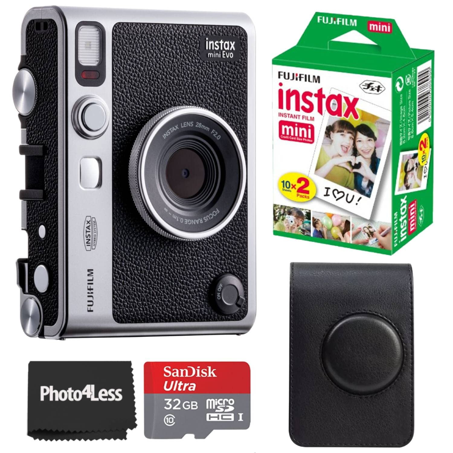 Cámara Instantánea Fujifilm Instax Mini Evo Hybrid Black +bundle