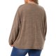 thumbnail image 3 of Agnes Orinda Blusas de Manga Larga para Mujer Tallas Grandes Cuello Redondo de Otoño Camisetas Informales Sólidas con Bolsillo 2X Marrón Claro, 3 of 6